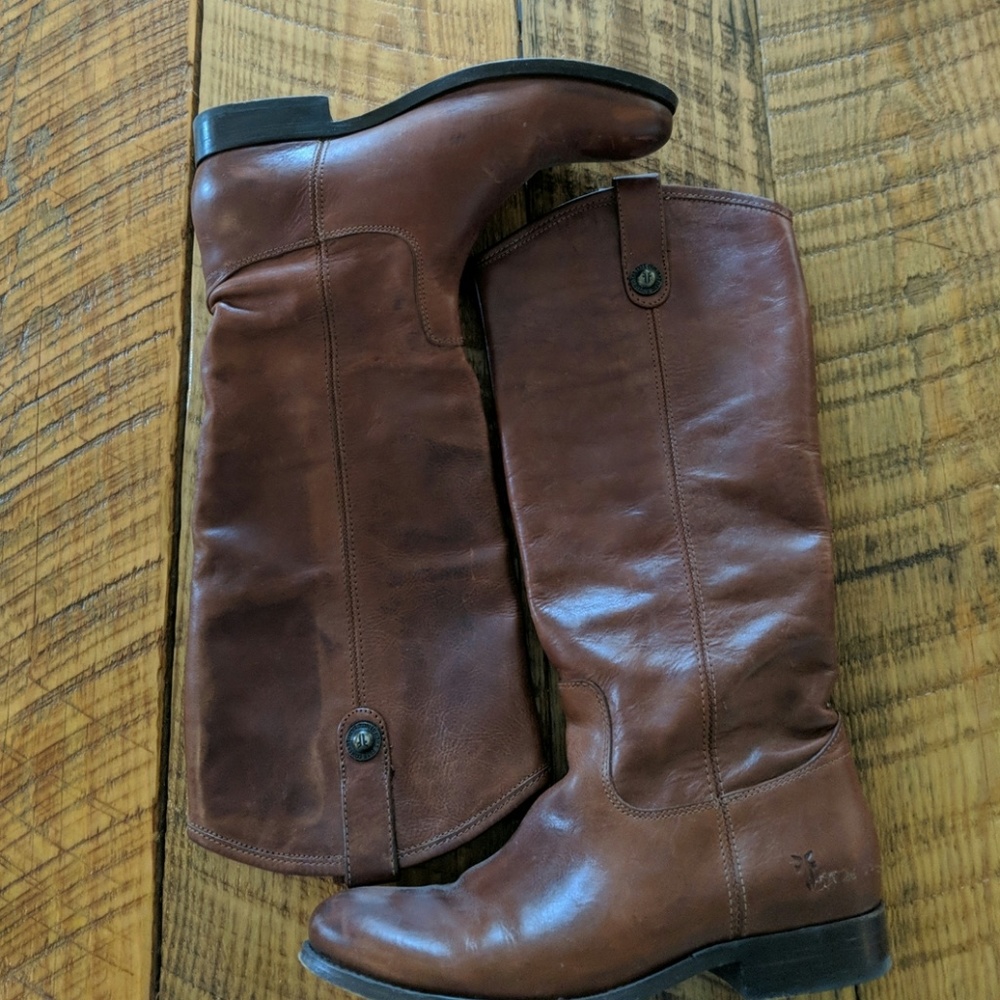 Frye Melissa Button Brown Boot